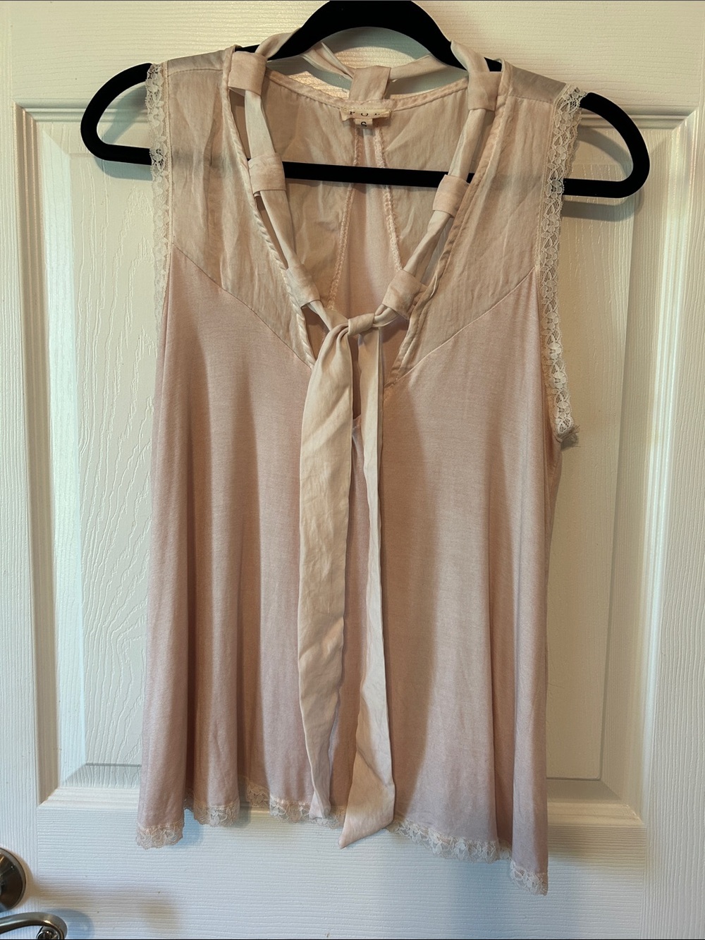POL Blush Pink Lace-Trimmed Sleeveless Camisole
